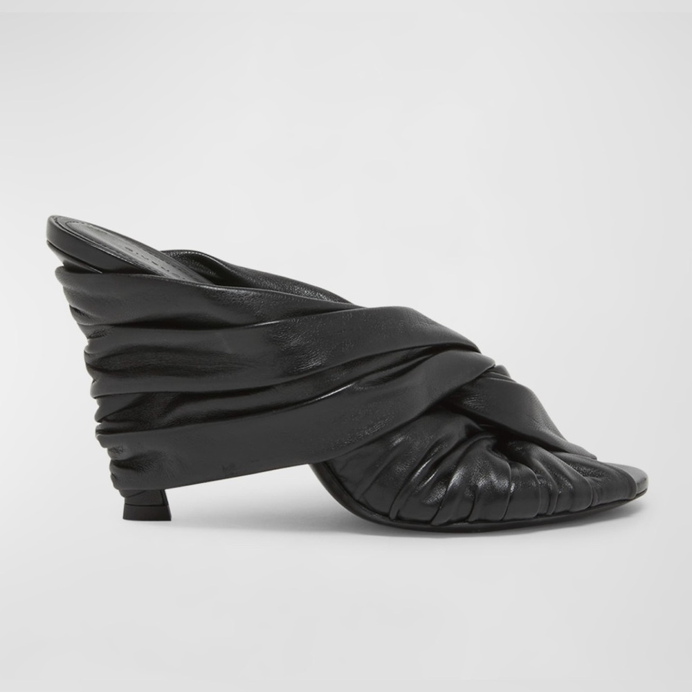 GIVENCHY Show Twist Leather Mule Pumps - Black (Sz 7)